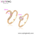 12991 xuping vente chaude noël cadeaux bagues ensemble, bague élégante plaqué or 18k pour les femmes